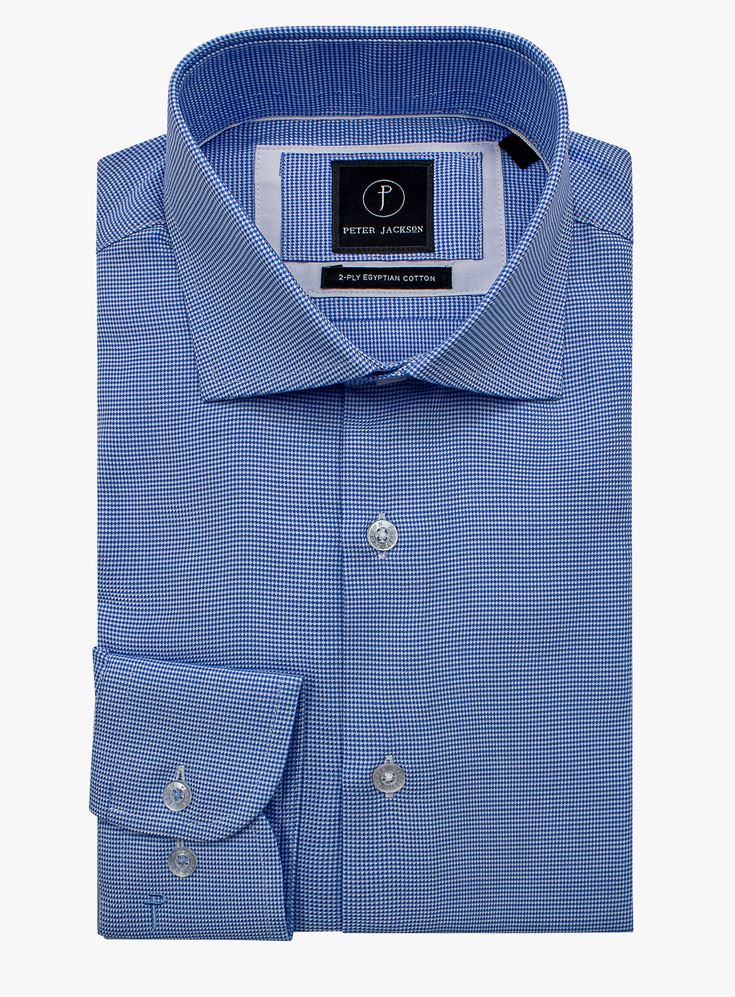 Milan Blue and White Puppytooth Shirt