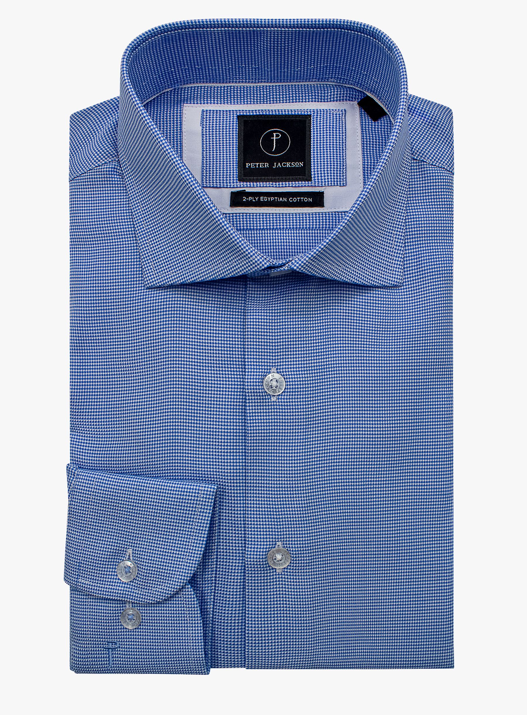 Milan Blue and White Puppytooth Shirt