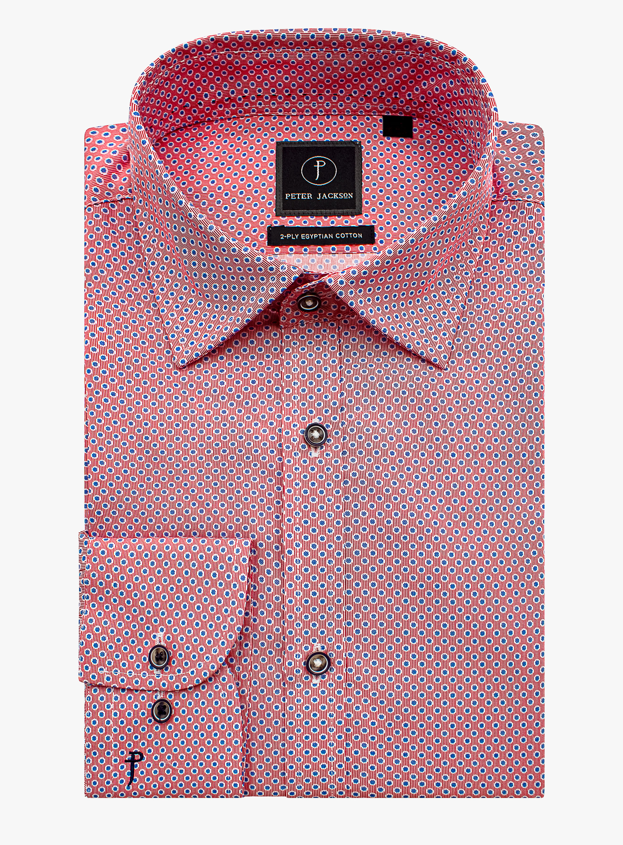 Bolzano Red and Blue Dot Print