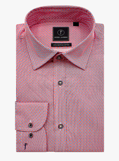 Bolzano Red and Blue Dot Print