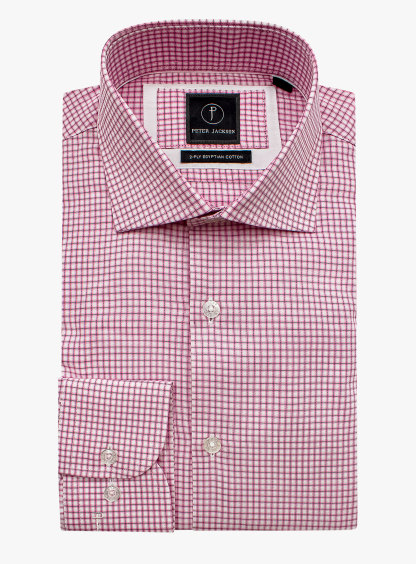 Milan Pink and White Mini Check Shirt