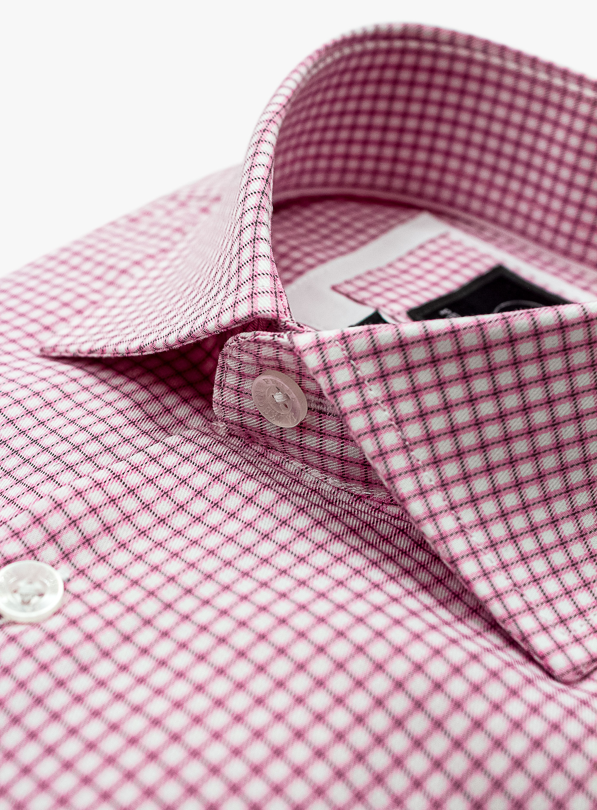 Milan Pink and White Mini Check Shirt