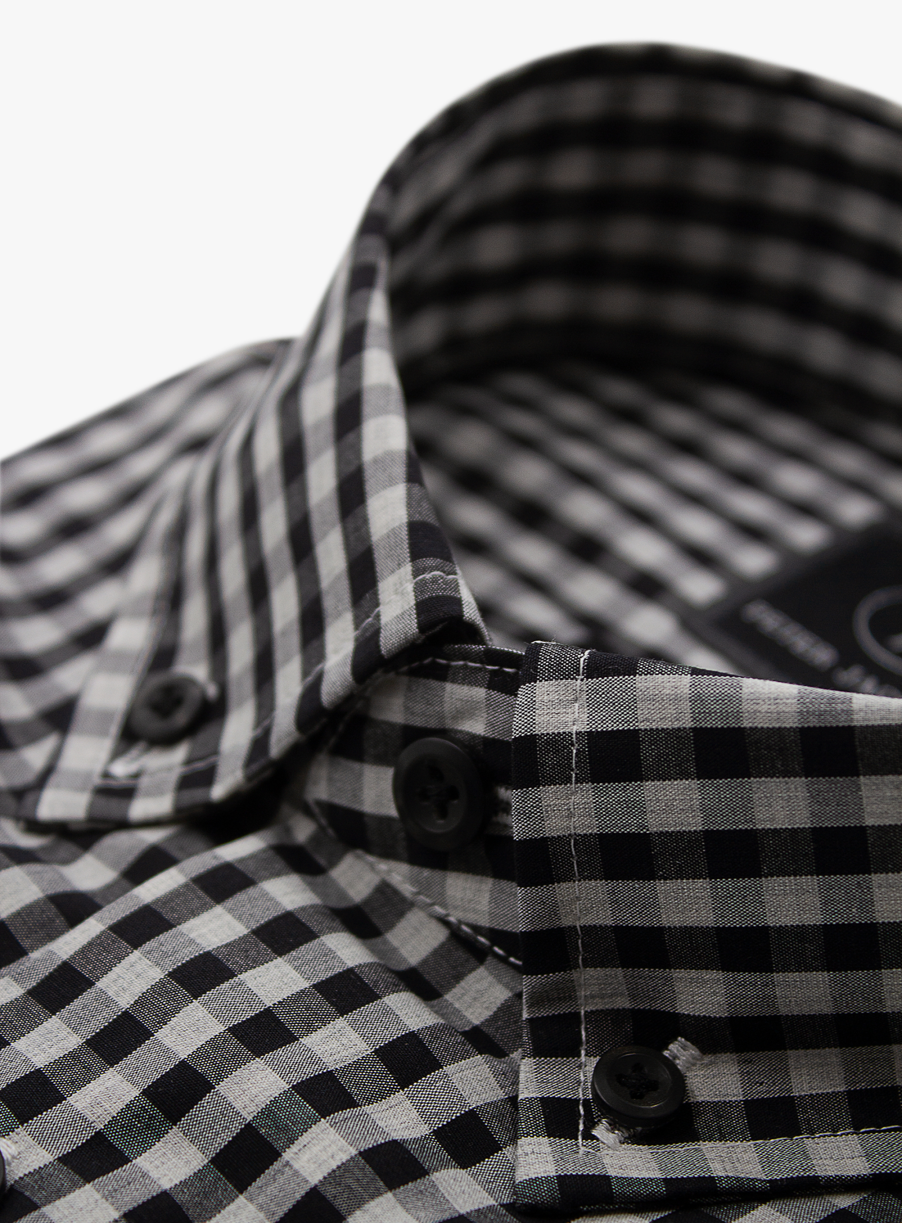 Merano Melange Grey and Black Gingham Shirt
