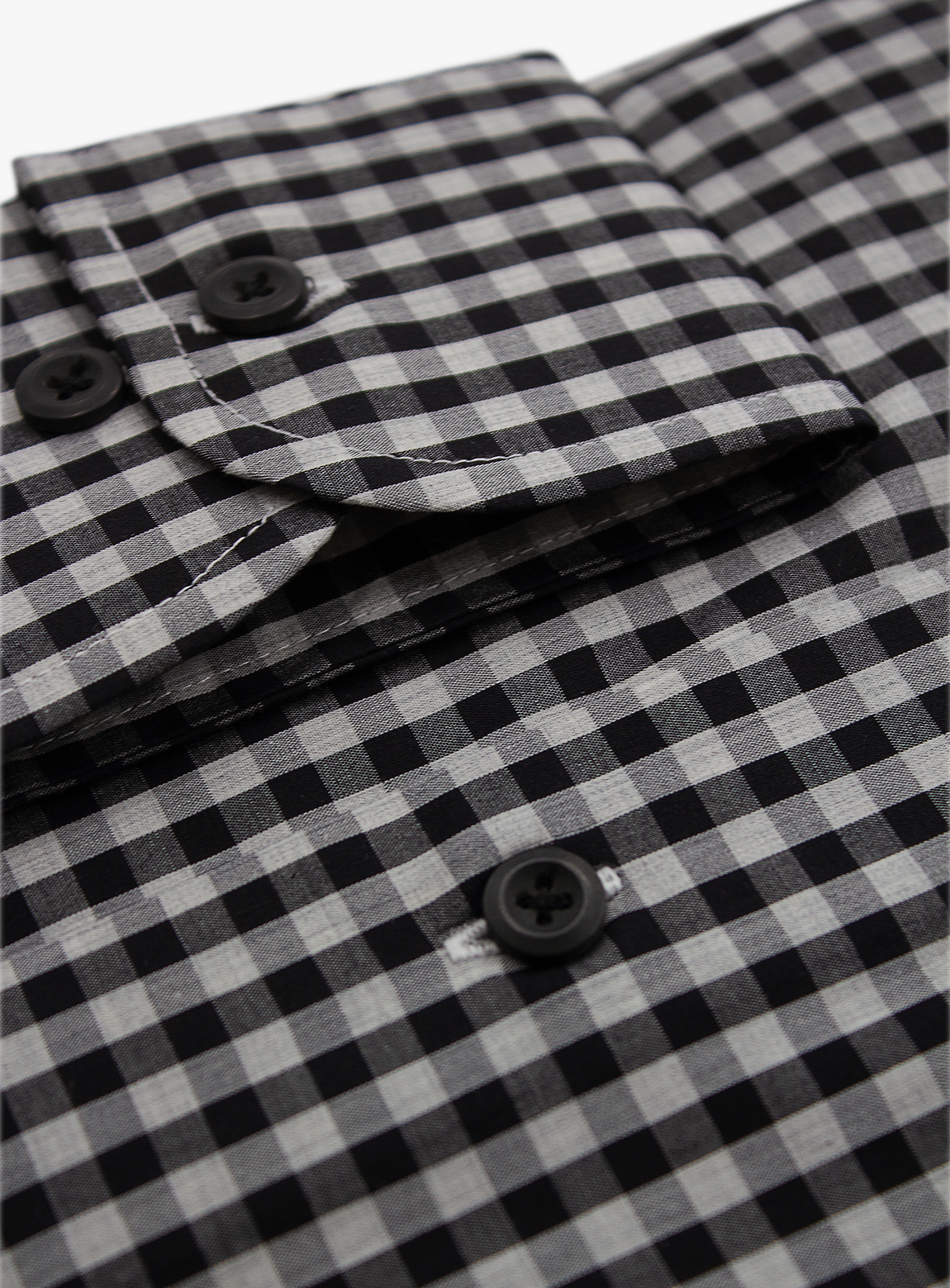 Merano Melange Grey and Black Gingham Shirt