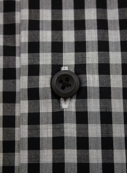 Merano Melange Grey and Black Gingham Shirt