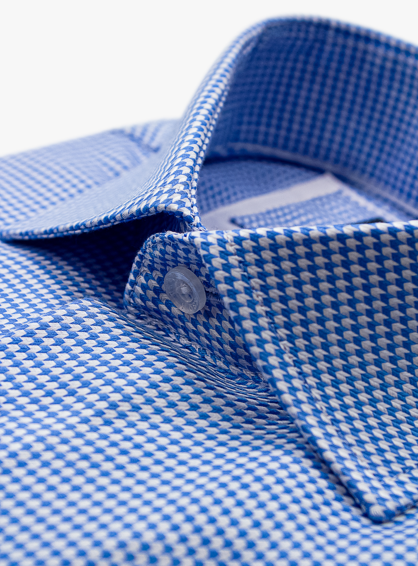 Milan Blue/White Houndstooth Jacquard Shirt