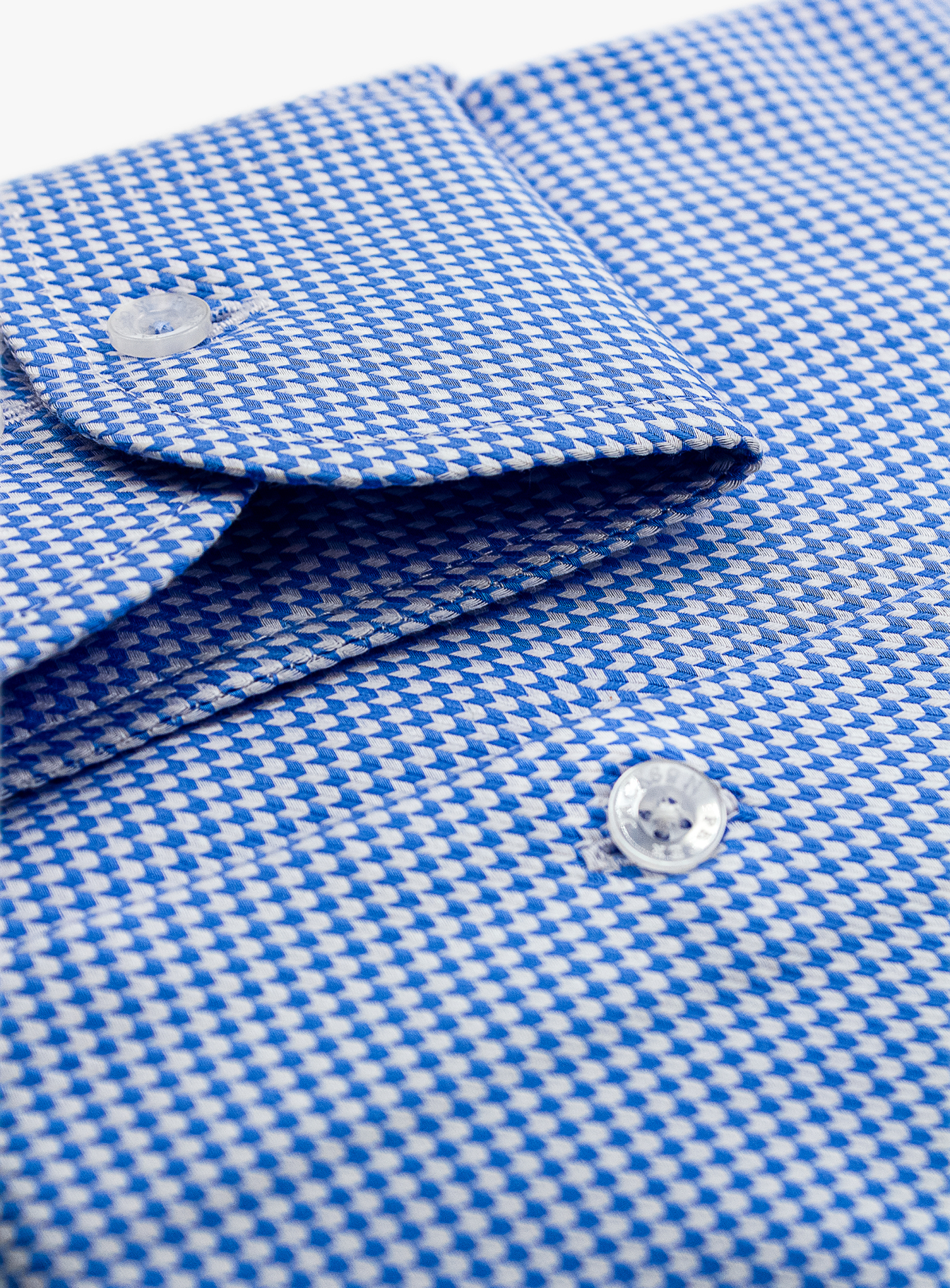 Milan Blue/White Houndstooth Jacquard Shirt