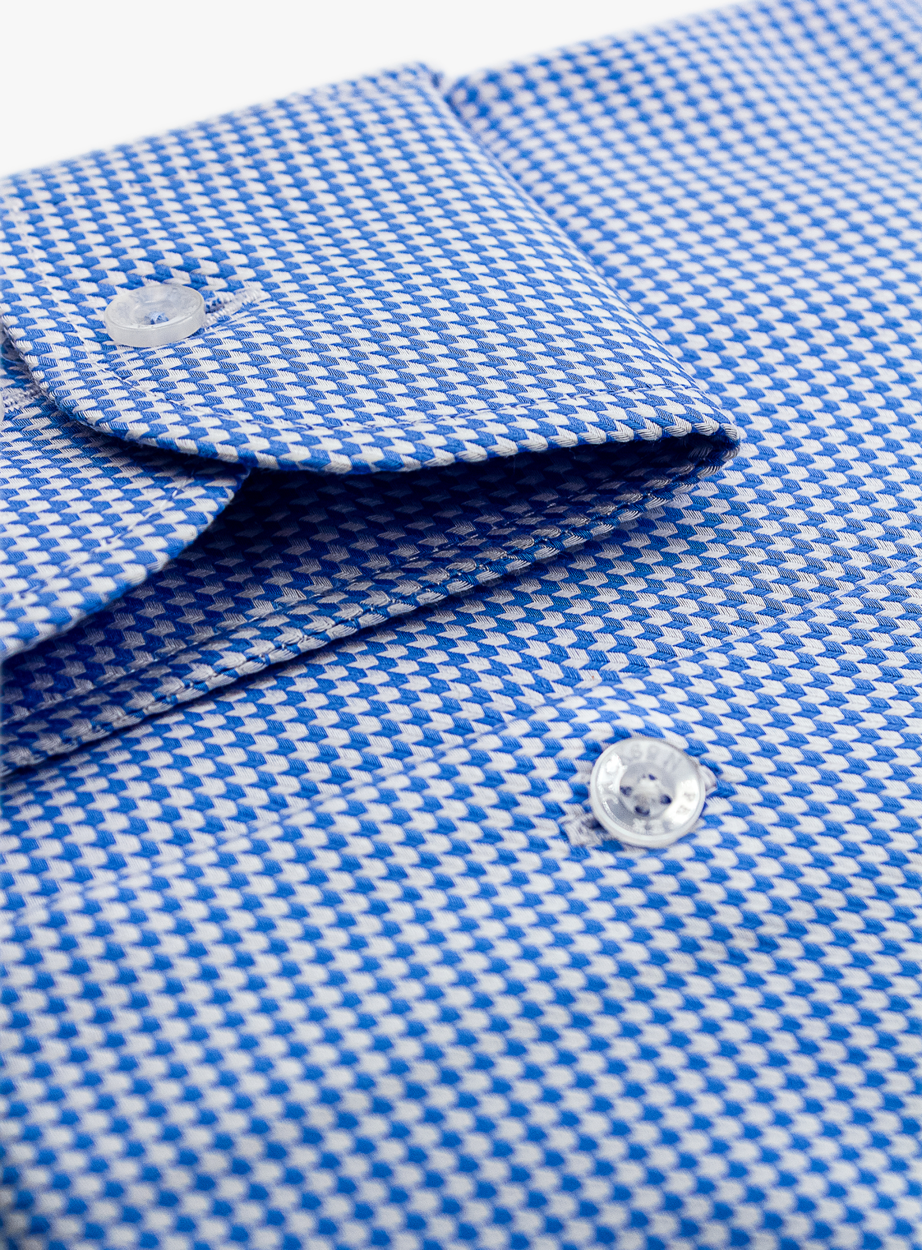 Milan Blue/White Houndstooth Jacquard Shirt