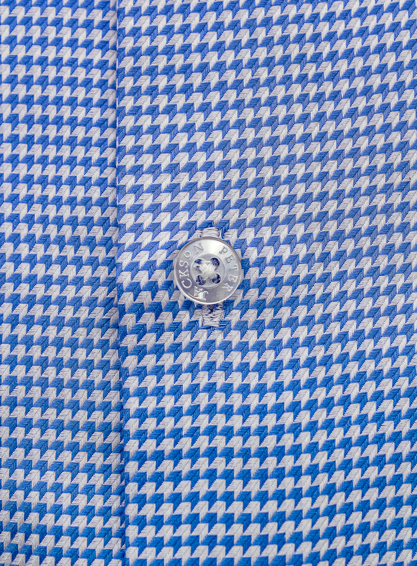Milan Blue/White Houndstooth Jacquard Shirt