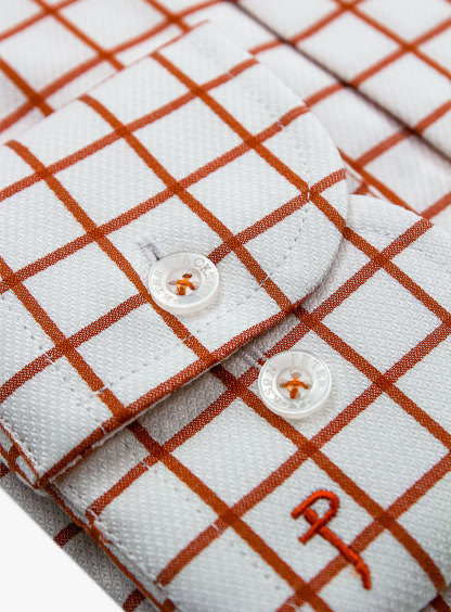 Milan Orange and White Bold Check Shirt