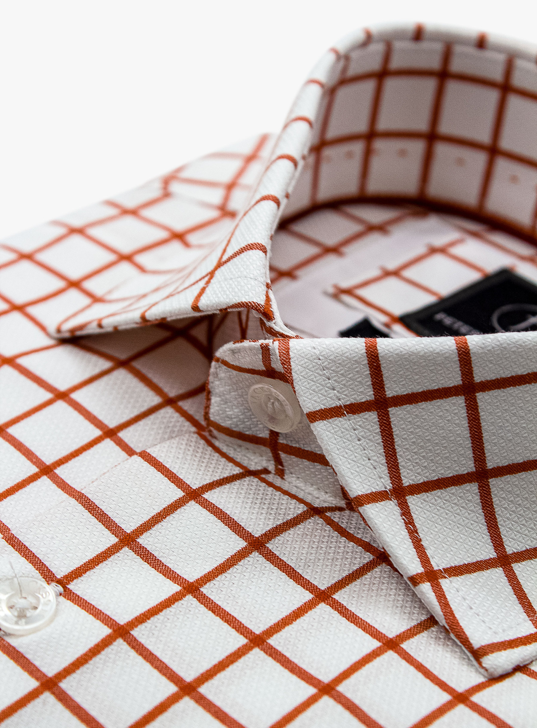 Milan Orange and White Bold Check Shirt