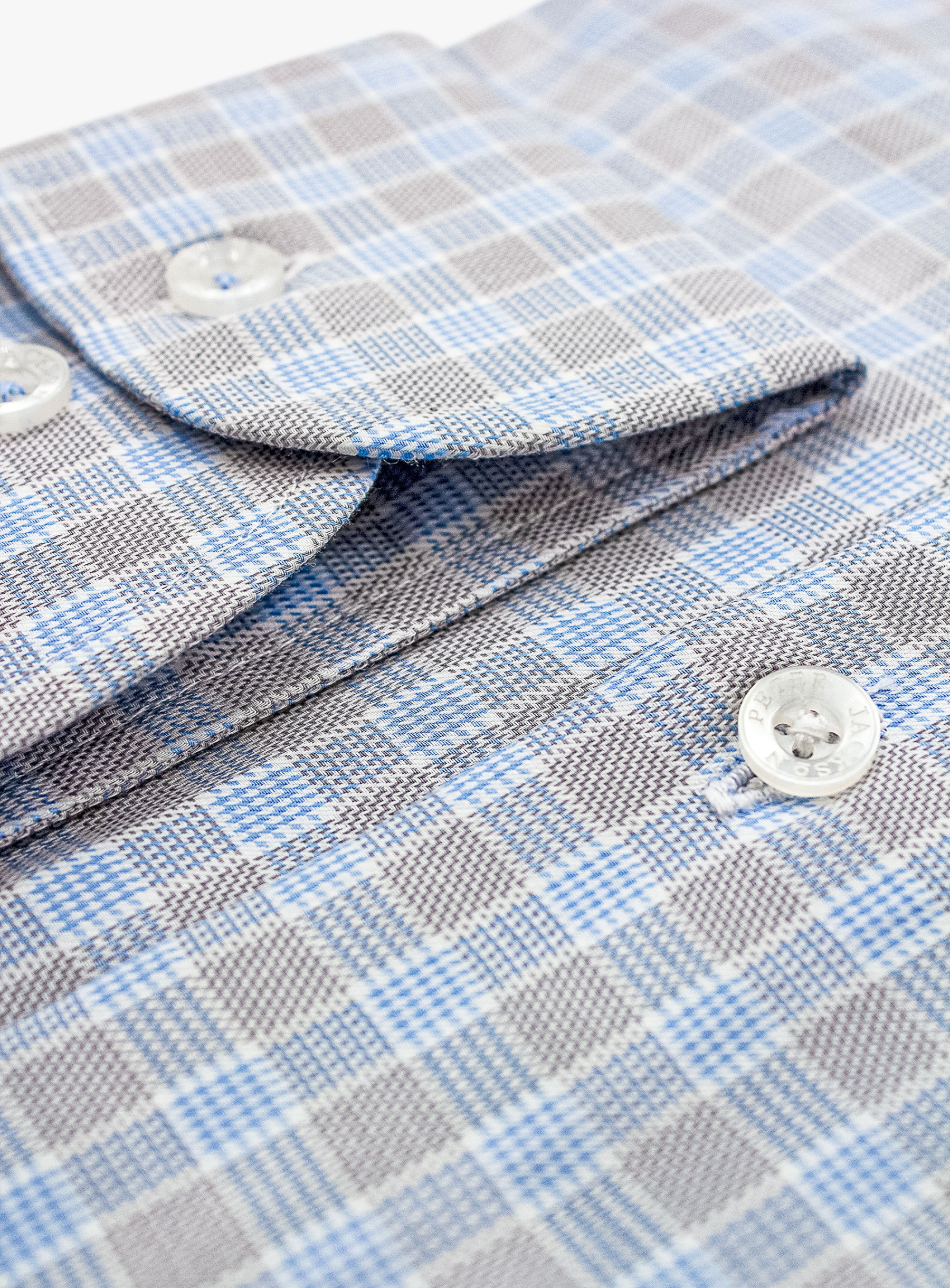 Milan Grey/Blue Plaid Shirt