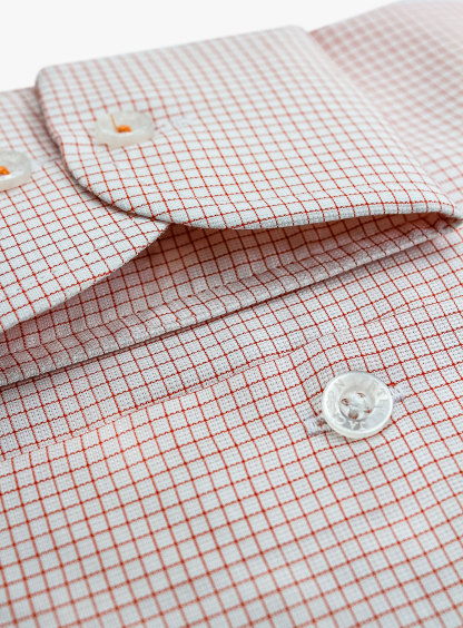 Milan Orange Micro Check Shirt