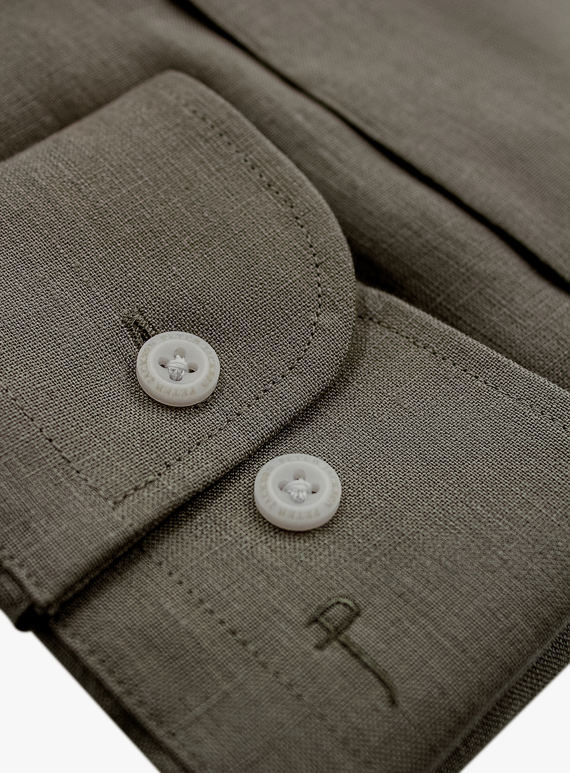 Linen Long Sleeve Khaki Shirt