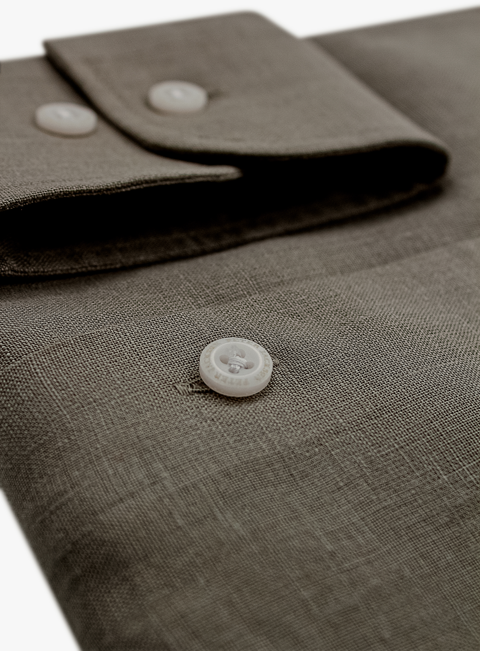 Linen Long Sleeve Khaki Shirt