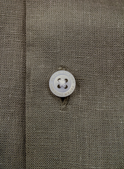 Linen Long Sleeve Khaki Shirt