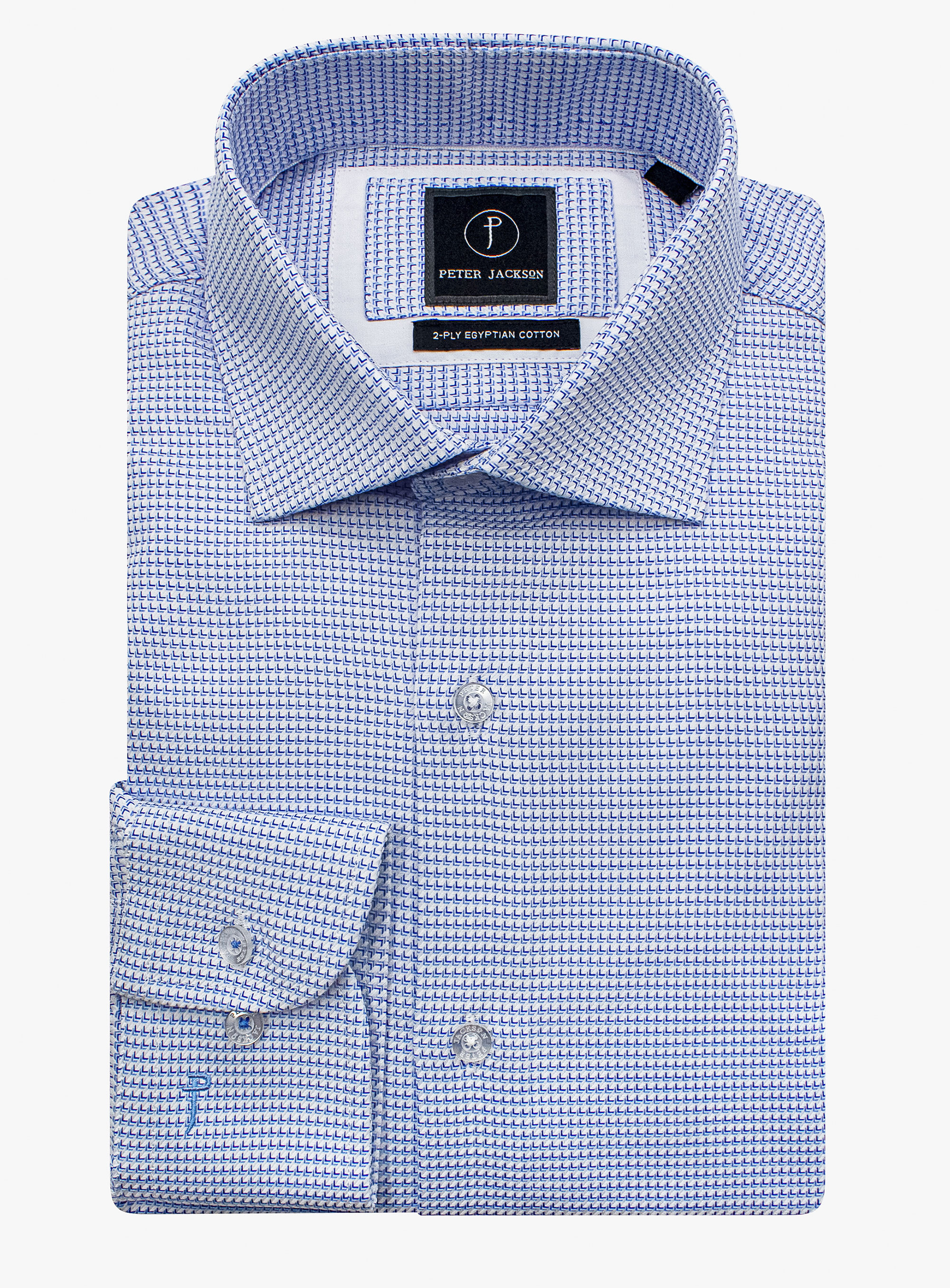 Milan Luxury Twill with Light Blue Micro Shirt