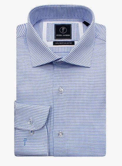Milan Luxury Twill with Light Blue Micro Shirt