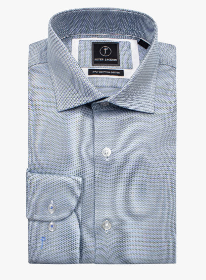 Milan Green Stepped Weave Shirt