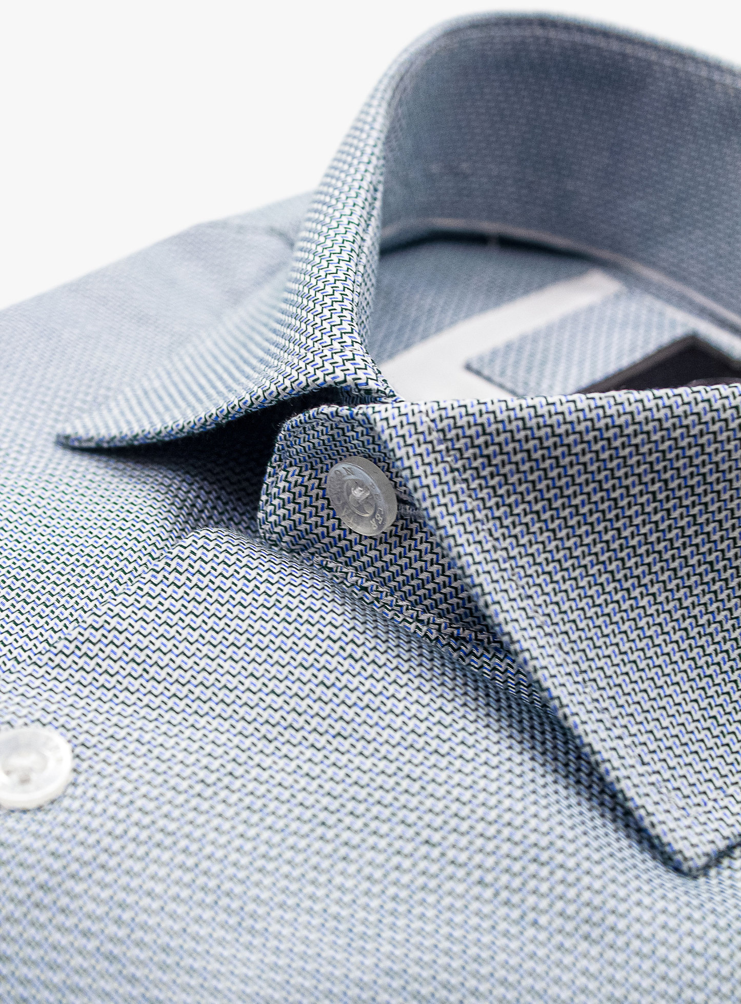 Milan Green Stepped Weave Shirt