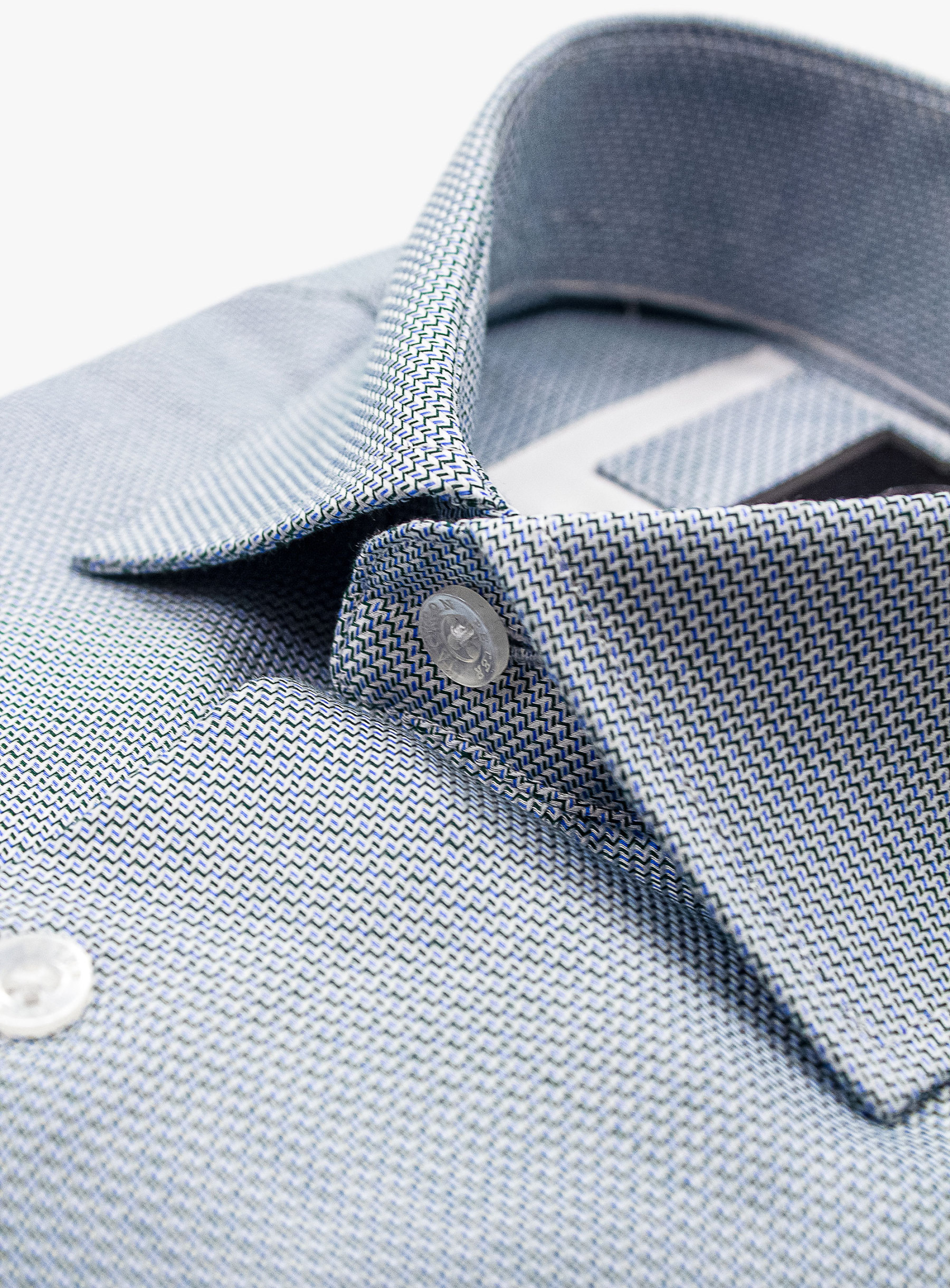 Milan Green Stepped Weave Shirt