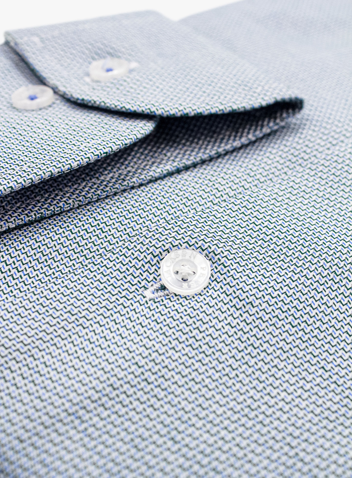 Milan Green Stepped Weave Shirt