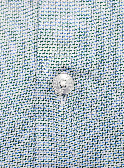 Milan Green Stepped Weave Shirt