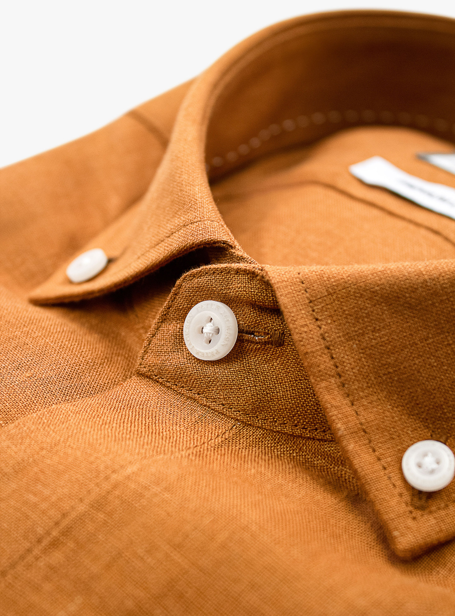 Tropea Orange Linen Short Sleeve Shirt