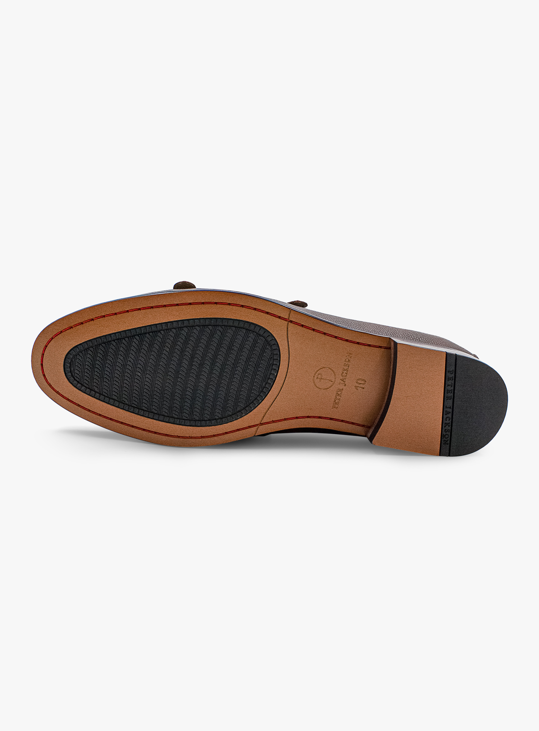 Dark Brown Pebbled Leather Double Monk Loafer