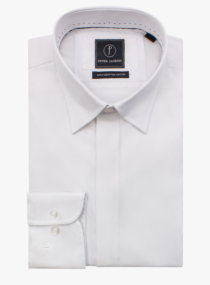 Roccia White Twill Slim Fit Shirt