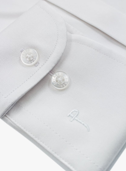 Roccia White Twill Slim Fit Shirt