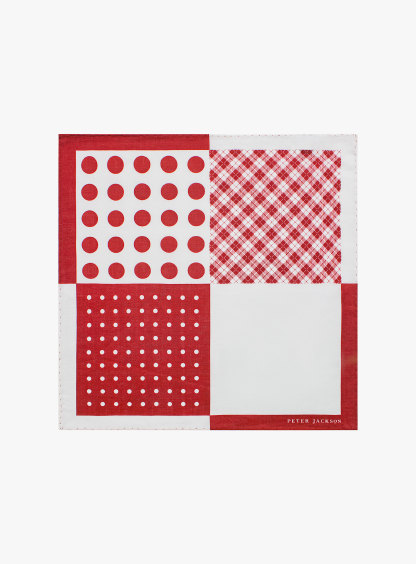 Bold Red Medley Pocket Square