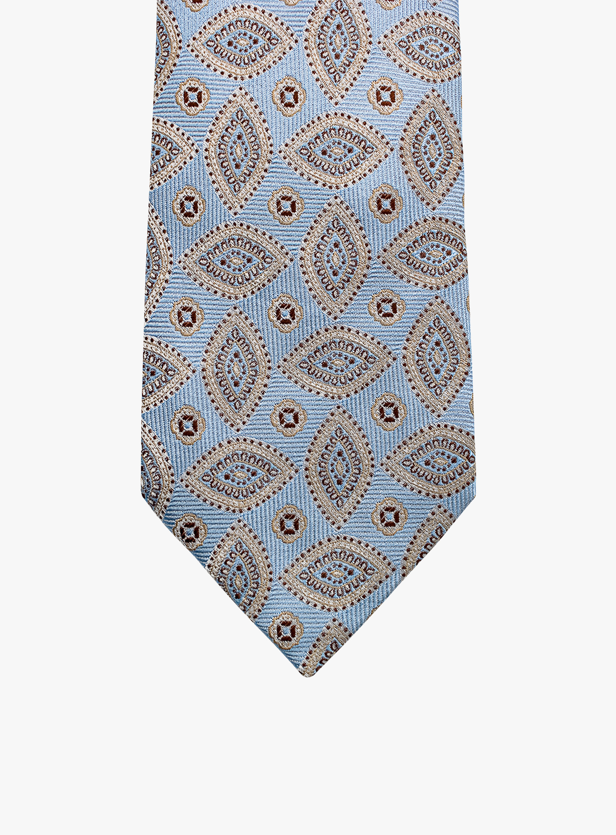 Bottinelli Italian Silk Tie: Sky Blue Paisley Design