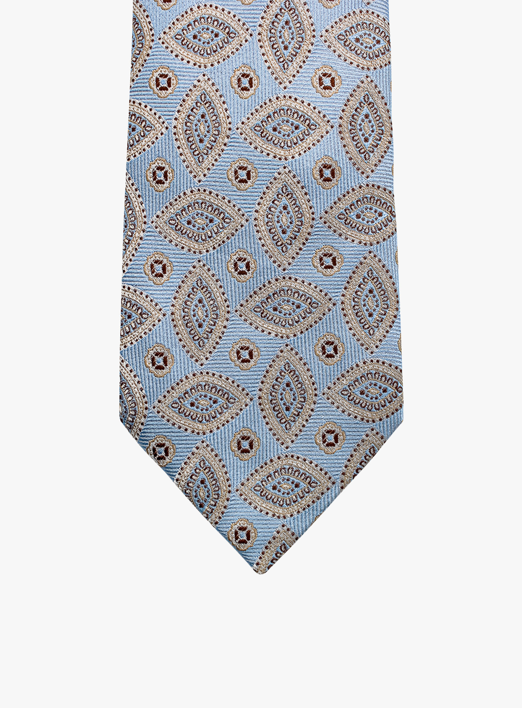 Bottinelli Italian Silk Tie: Sky Blue Paisley Design