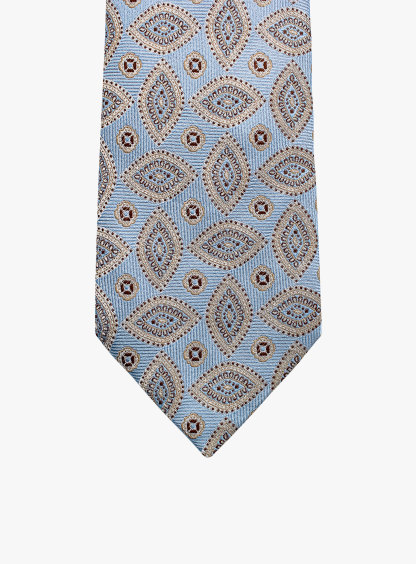 Bottinelli Italian Silk Tie: Sky Blue Paisley Design