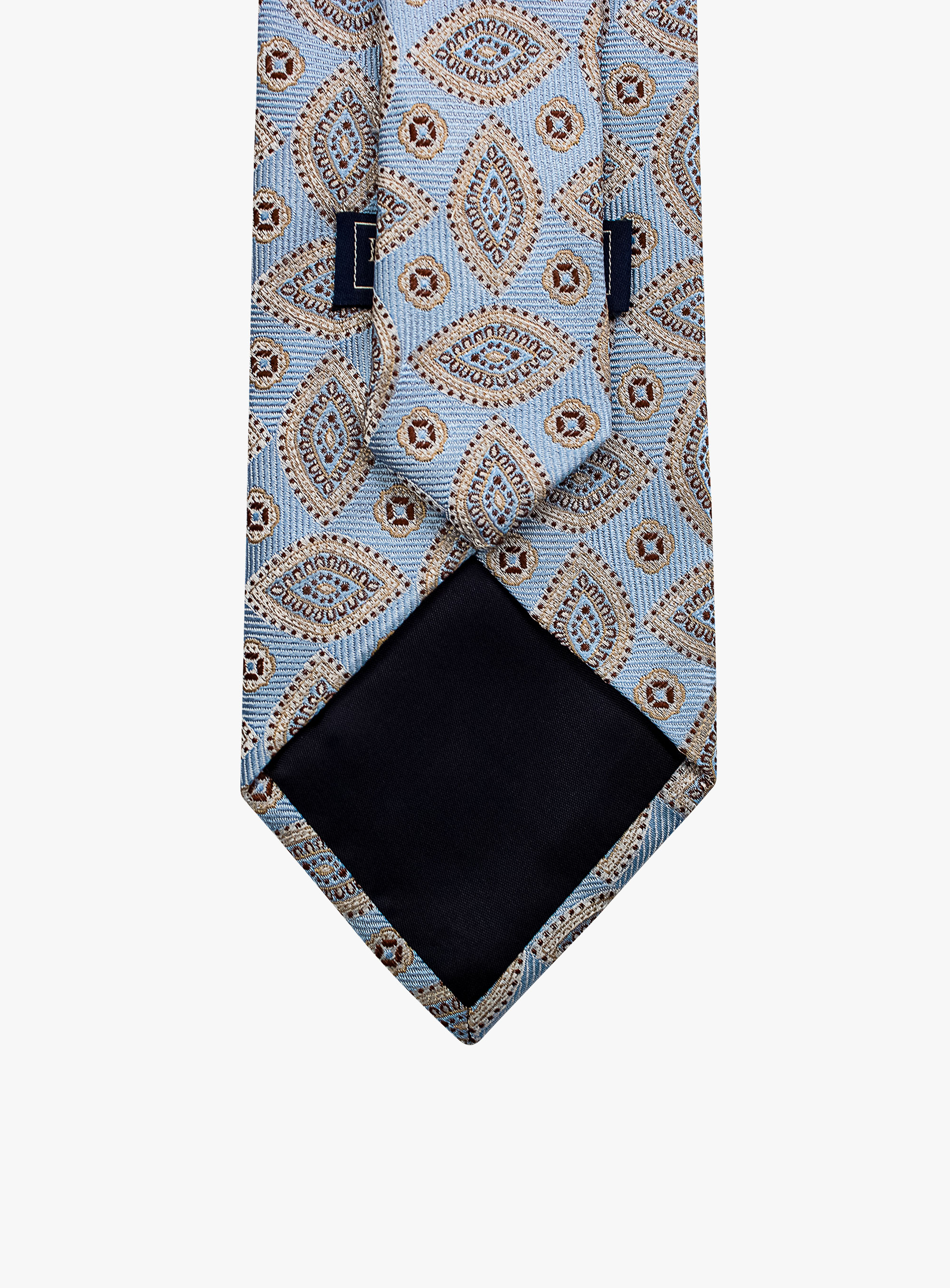 Bottinelli Italian Silk Tie: Sky Blue Paisley Design