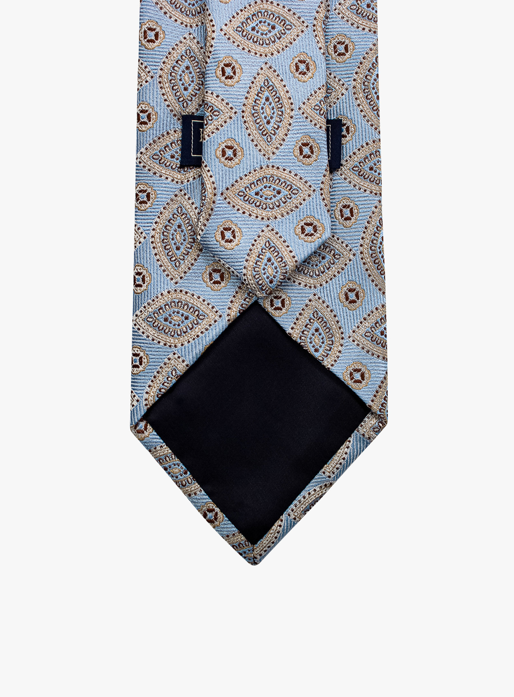 Bottinelli Italian Silk Tie: Sky Blue Paisley Design