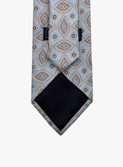Bottinelli Italian Silk Tie: Sky Blue Paisley Design