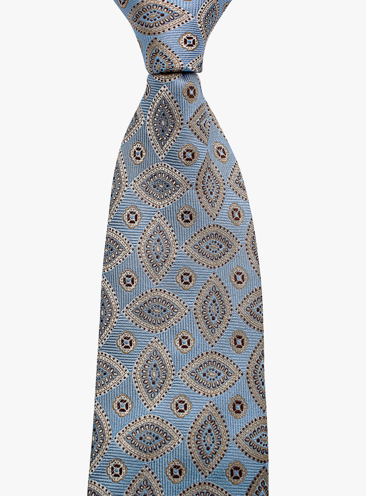 Bottinelli Italian Silk Tie: Sky Blue Paisley Design