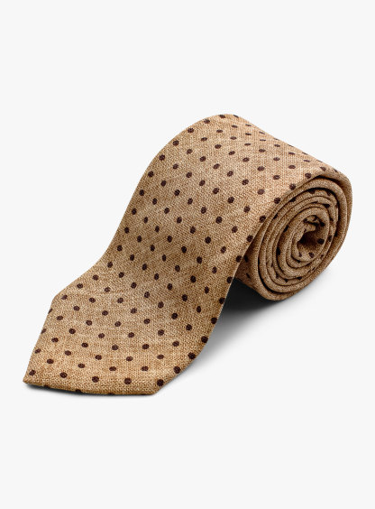 [Copy]Bottinelli Italian Tie: Beige, White, and Navy Stripe