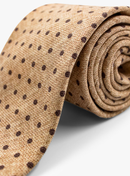 [Copy]Bottinelli Italian Tie: Beige, White, and Navy Stripe