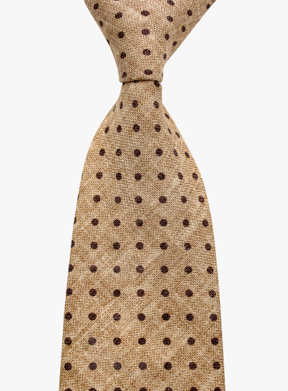 [Copy]Bottinelli Italian Tie: Beige, White, and Navy Stripe