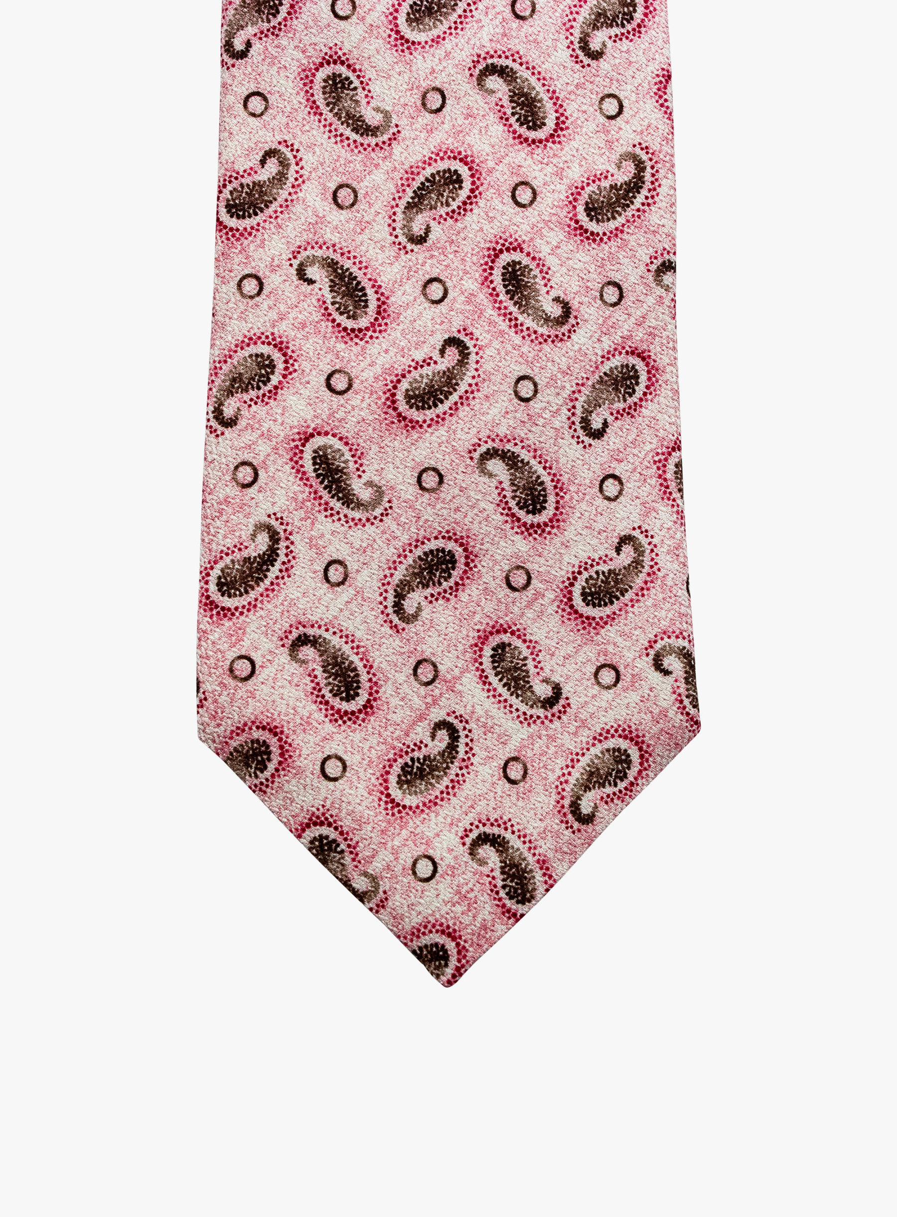 Bottinelli Italian Silk Tie: Pink Paisley Elegance