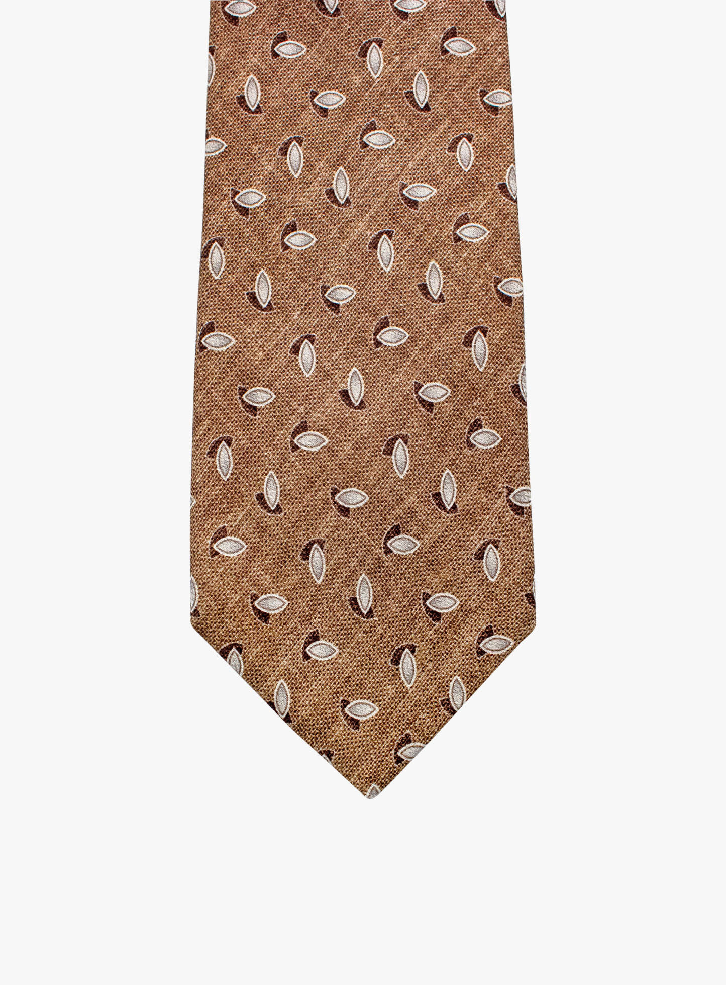 Bottinelli Italian Silk Tie: Brown with Leaf Motif