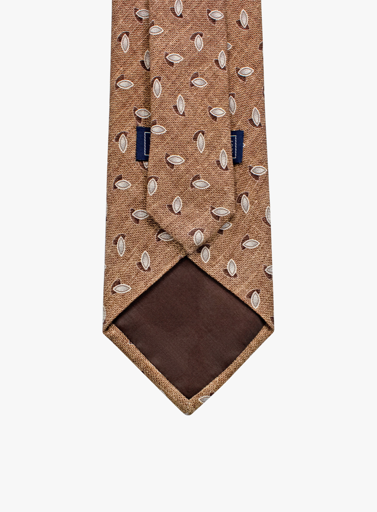 Bottinelli Italian Silk Tie: Brown with Leaf Motif