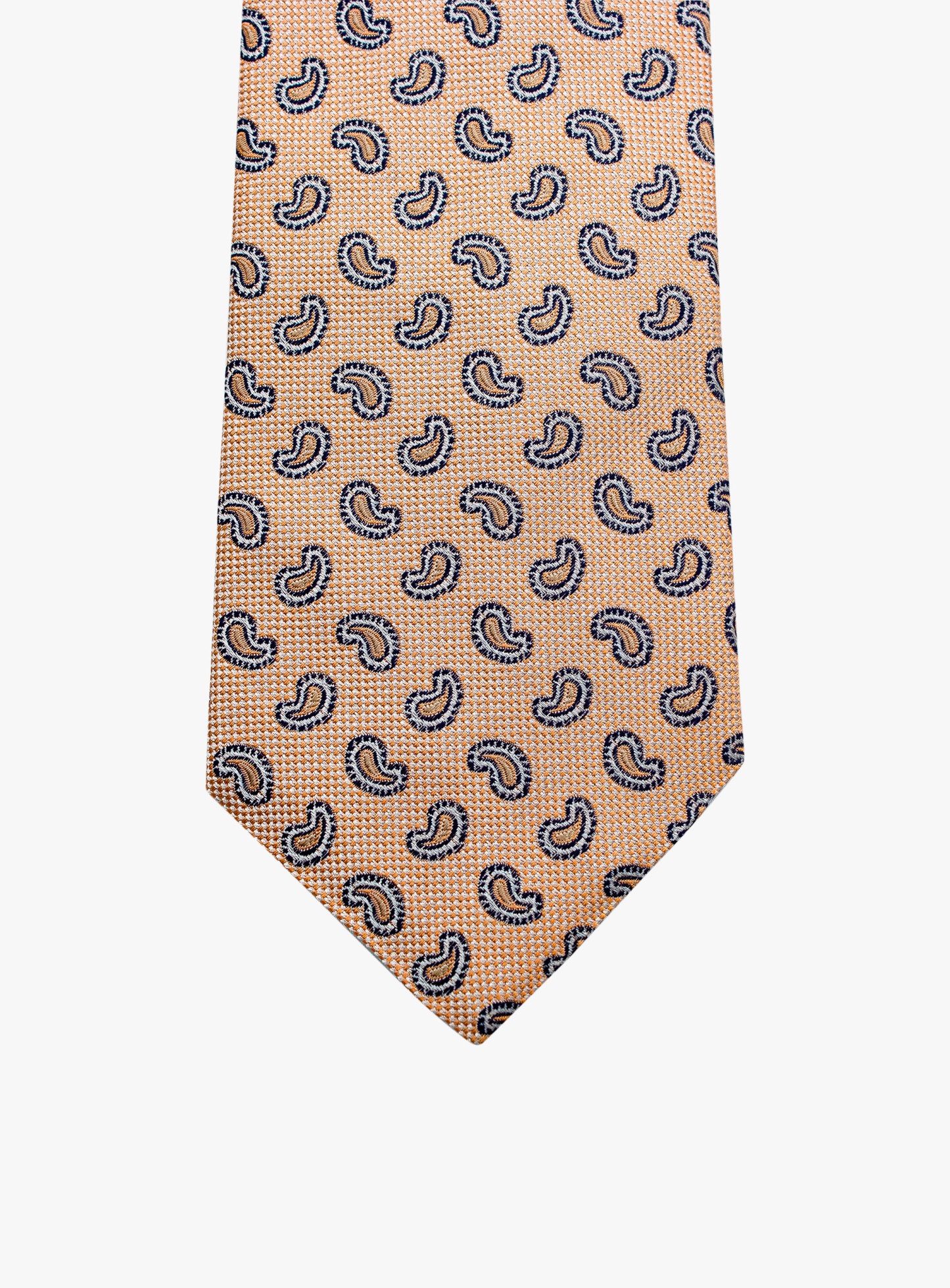 Bottinelli Italian Silk Tie: Peach Paisley Perfection