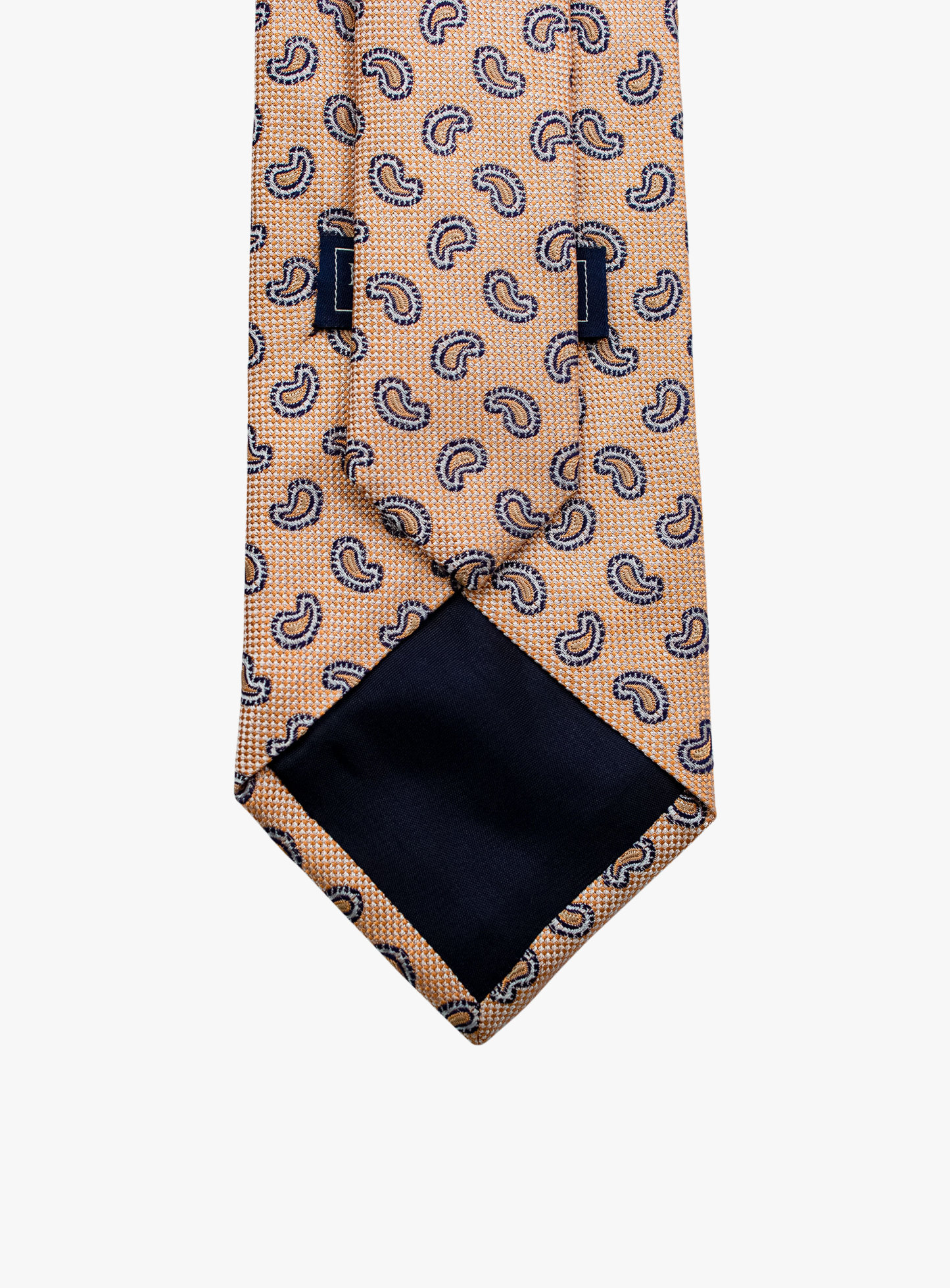 Bottinelli Italian Silk Tie: Peach Paisley Perfection