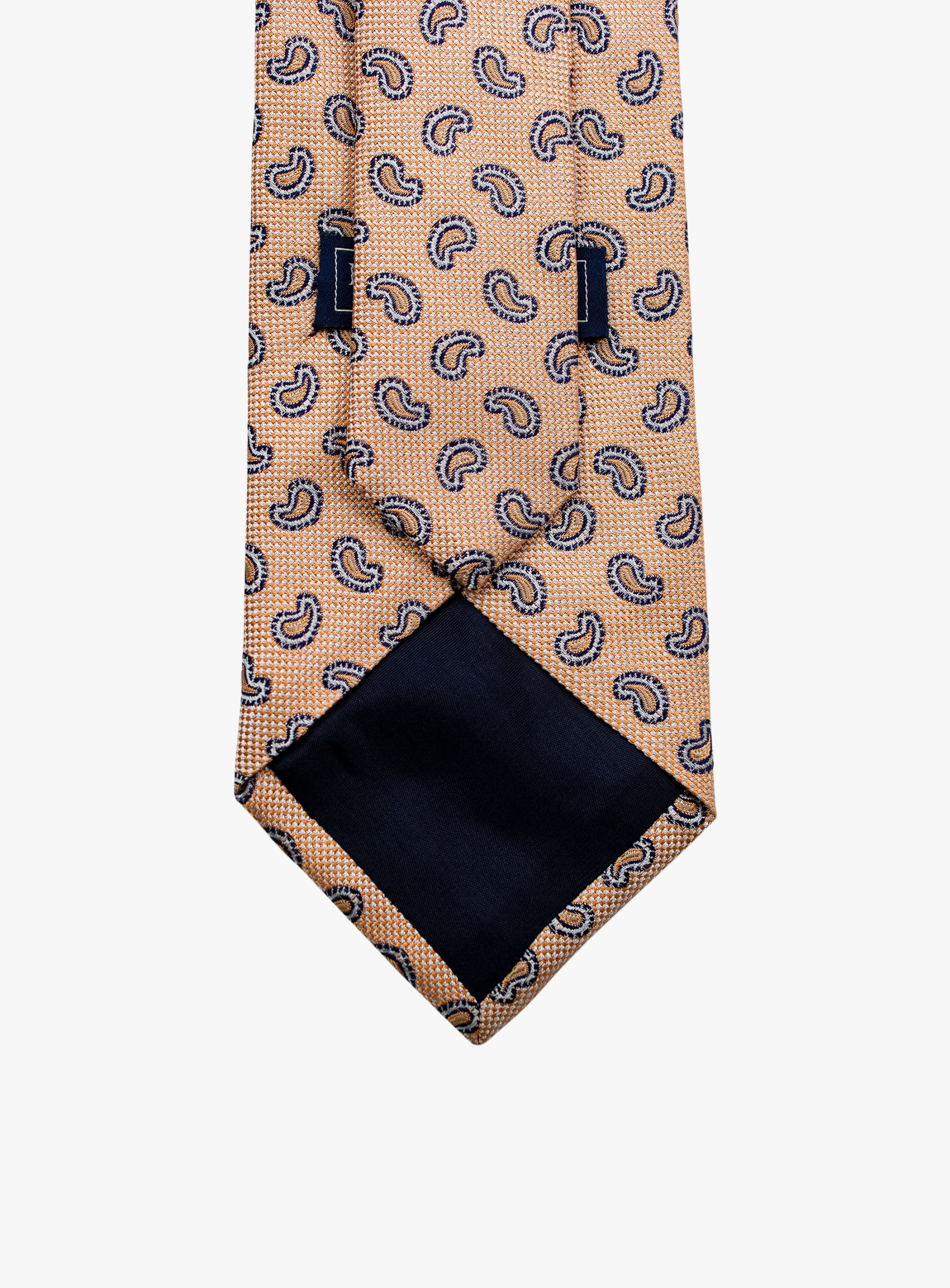 Bottinelli Italian Silk Tie: Peach Paisley Perfection
