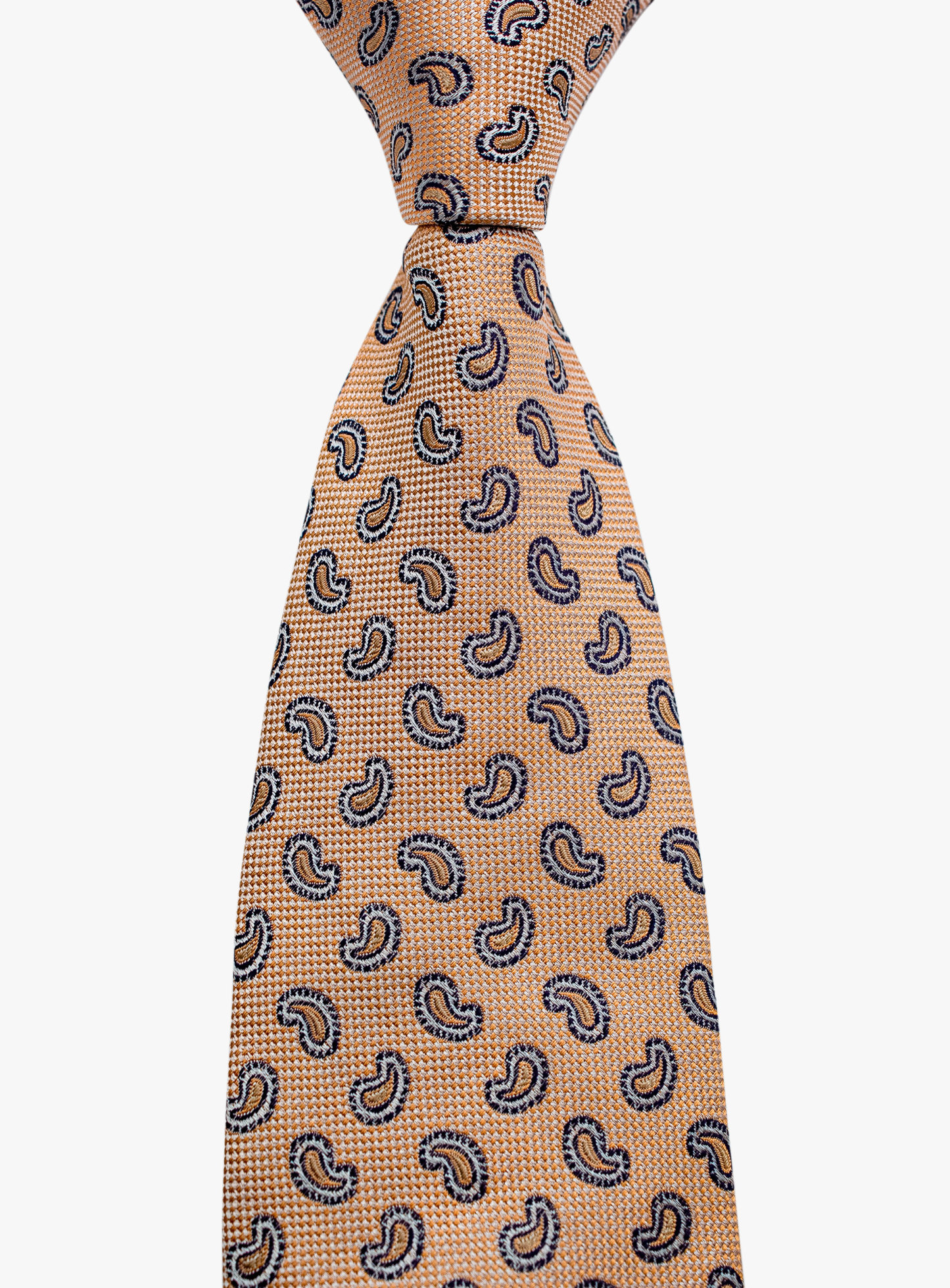 Bottinelli Italian Silk Tie: Peach Paisley Perfection