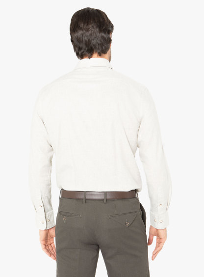 Bolzano Ivory Mélange Flannel Shirt